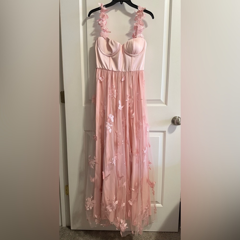 ANTONIO MELANI x Breast Cancer Awareness Pink Floral Formal Dress
